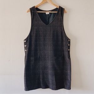 90s VINTAGE PLAID PINAFORE DRESS